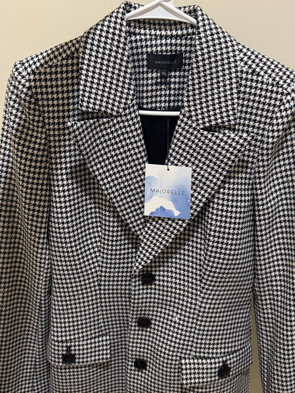 MAJORELLE Black & White Houndstooth Blazer - Picture 2 of 4